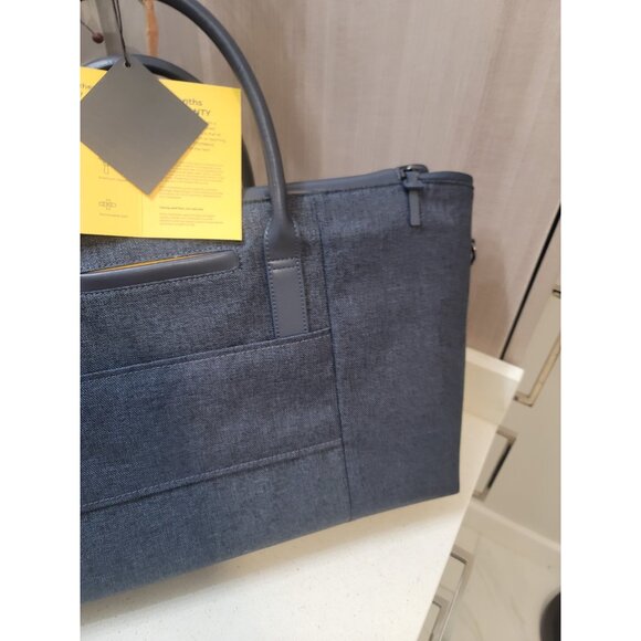 Mokobara The Cabin Duffle Work Bag Leather Water Resistant 15" Laptop Blue New - Picture 8 of 15